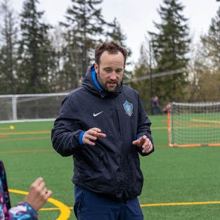 Image of and link to Head Coach and Assistant Director of Soccer Gareth Vaughan's profile.